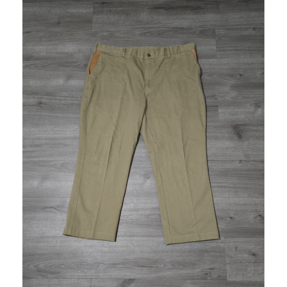Orvis Men's Khaki Chinos with Tan Pocket Trim